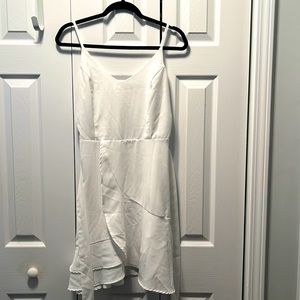 White spaghetti strap dress great for sorority pledging in and initiation